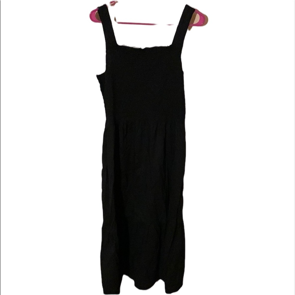 Everlane 100% cotton black baby doll top beach maxi dress
